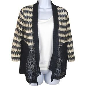 Alfred Dunner Petite‎ Cardigan Open Front Striped Women's PS Woven Sweater